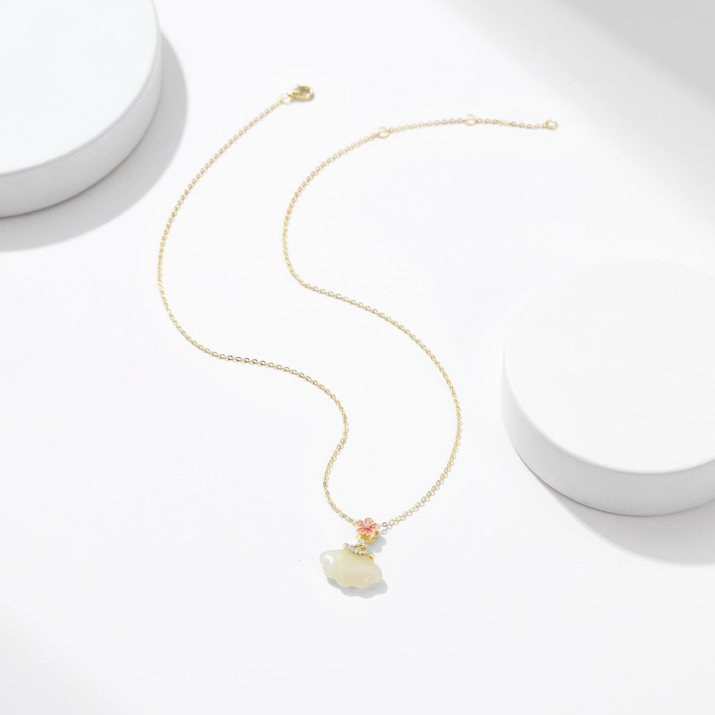 S925 Flower Jade Necklace