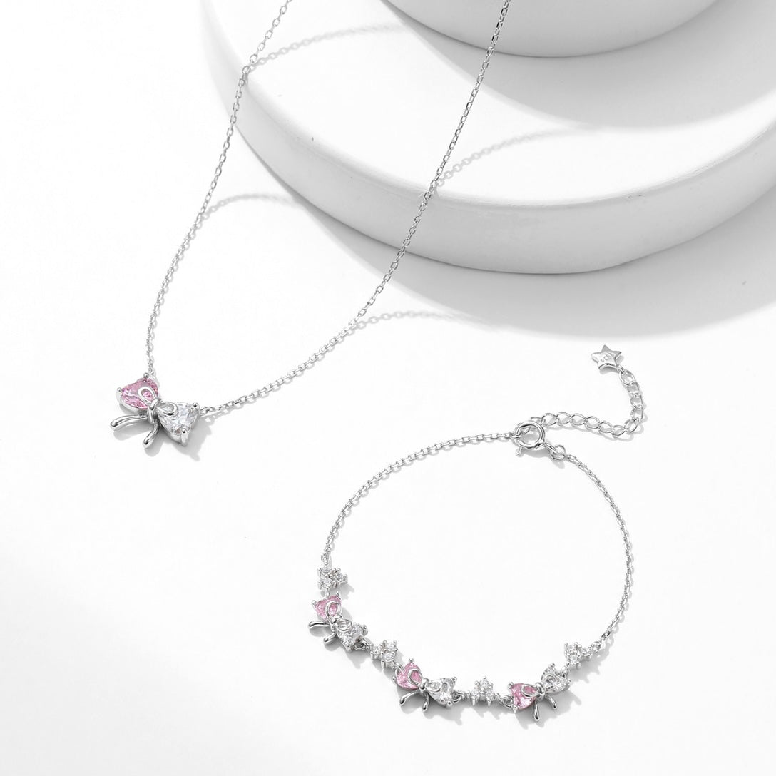 S925 Dazzling Ribbon Necklace