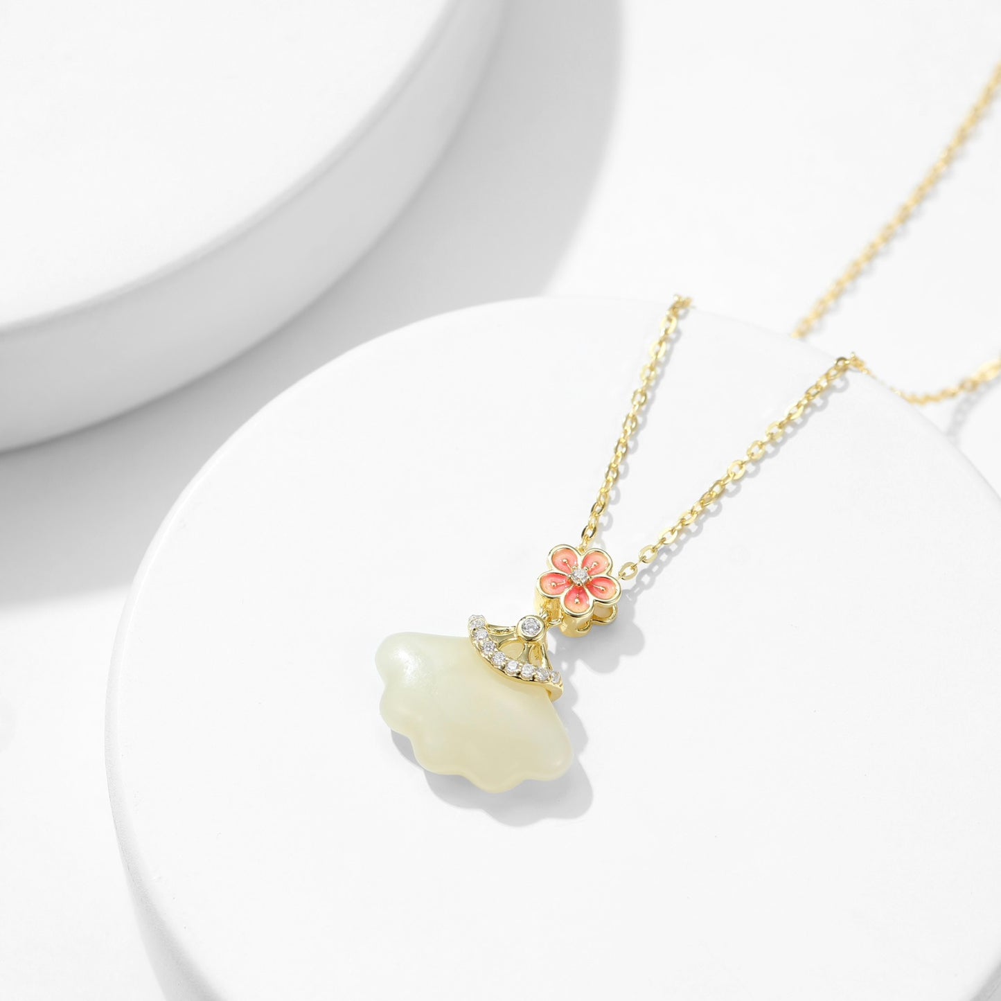 S925 Flower Jade Necklace