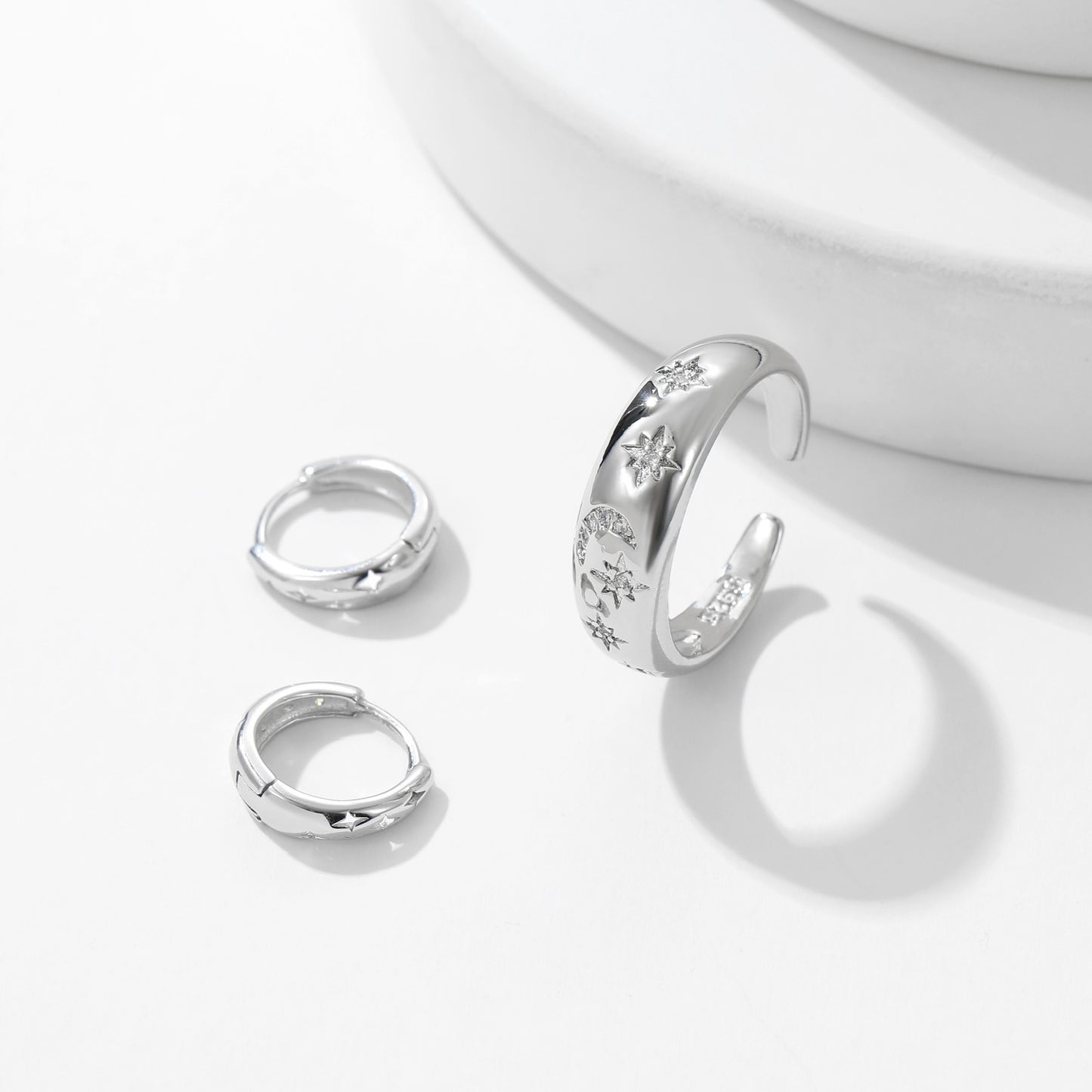 S925 Starry Night Silver Adjustable Ring