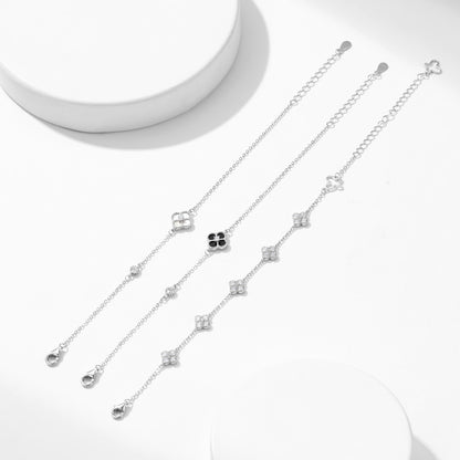 S925 Cream Clover Bracelet