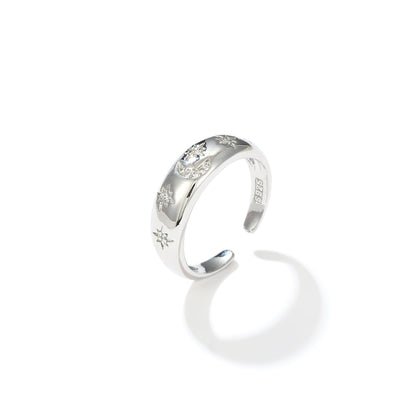 S925 Starry Night Silver Adjustable Ring