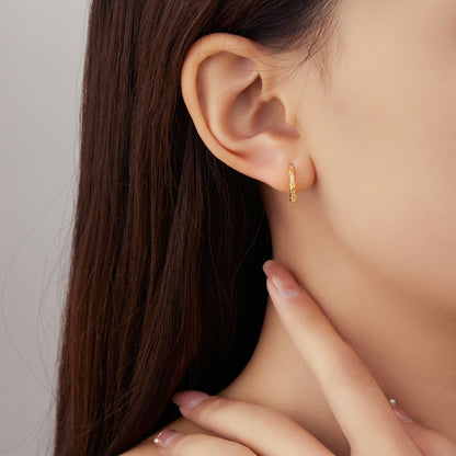 S925 Bamboo Knot Gold Earring