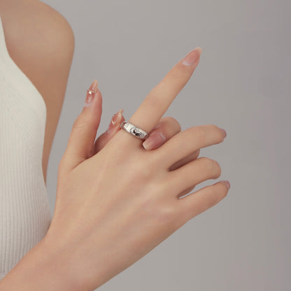 S925 Starry Night Silver Adjustable Ring