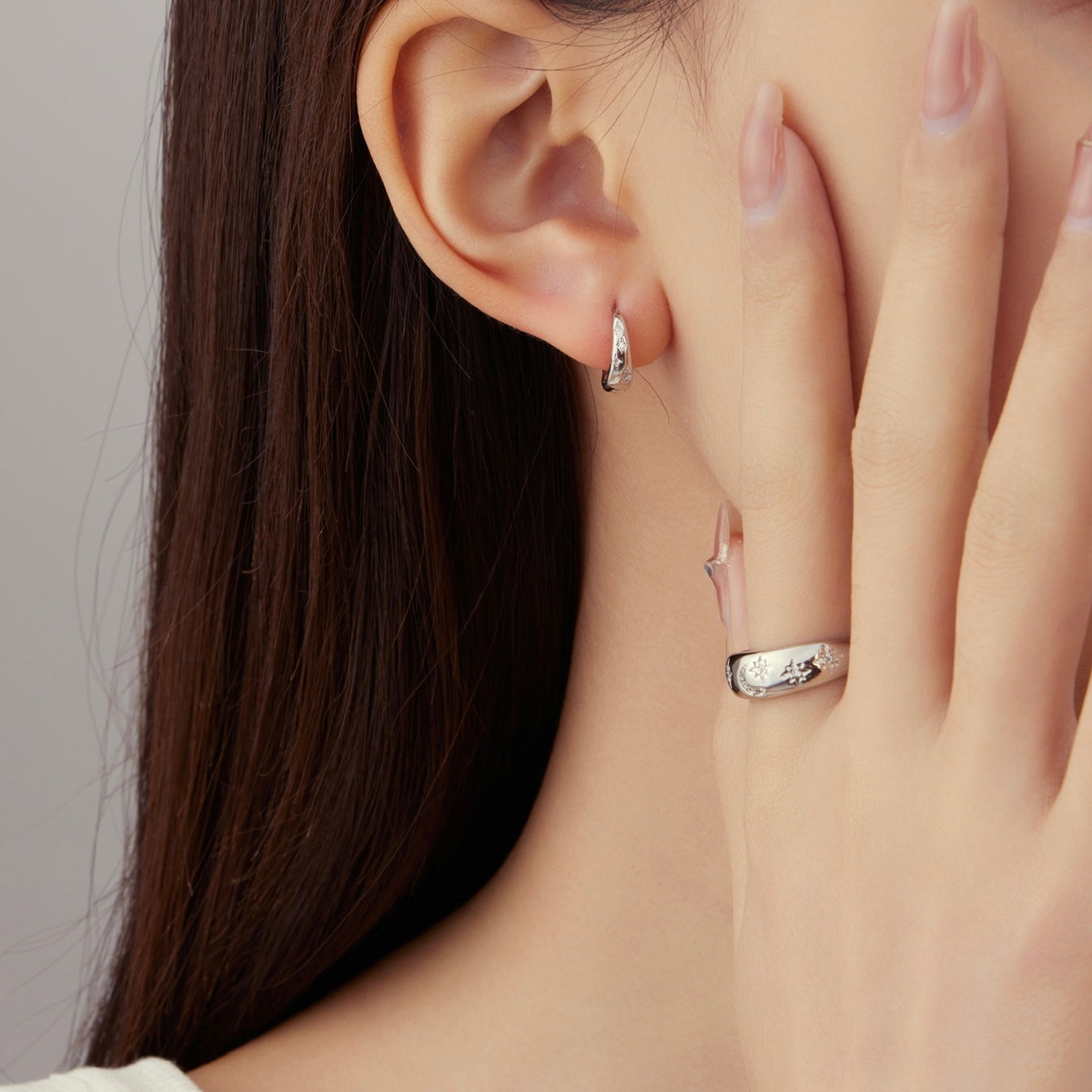 S925 Starry Night Silver Adjustable Ring