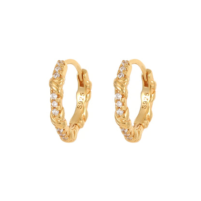 S925 Bamboo Knot Gold Earring