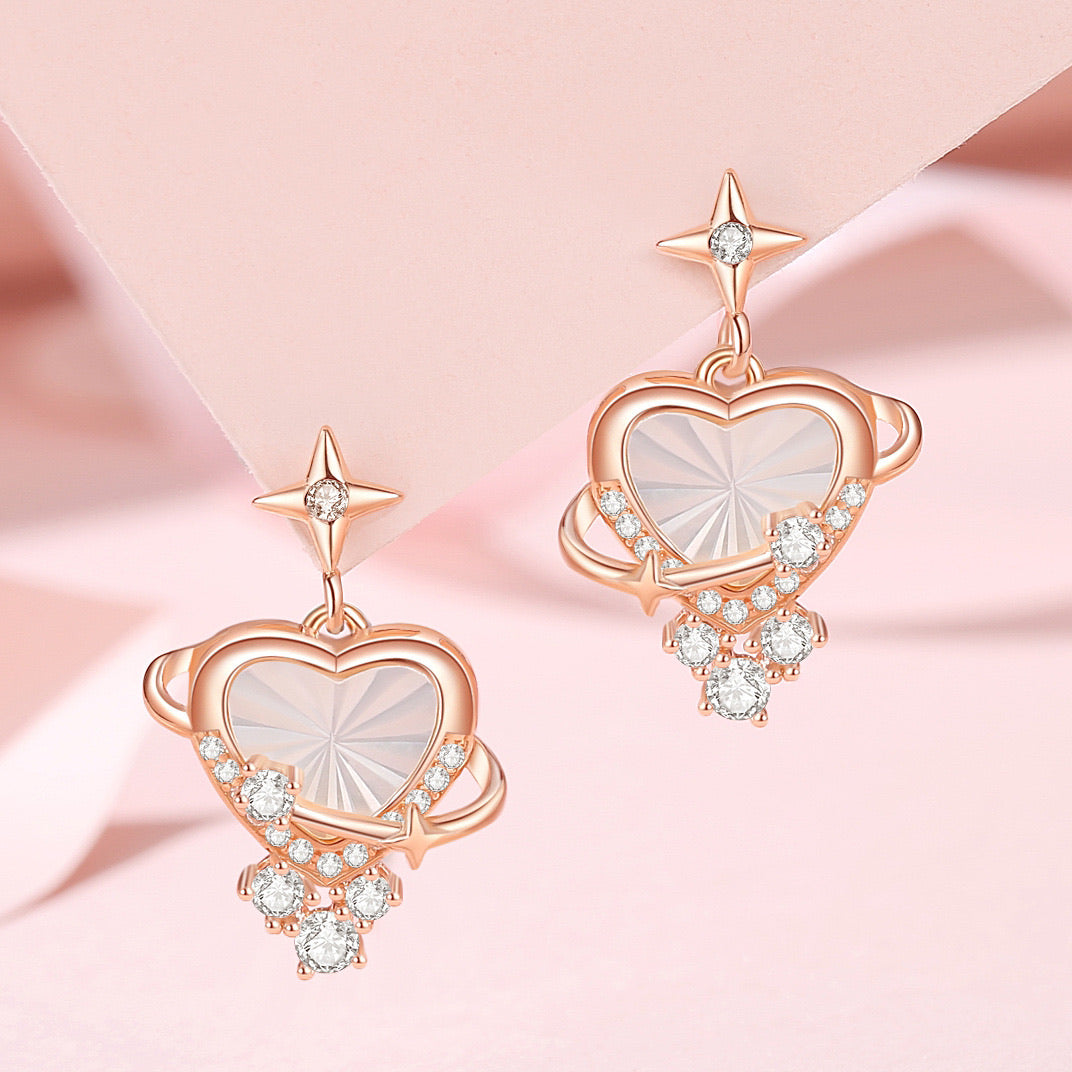 S925 Flipped In Love Gold Earring