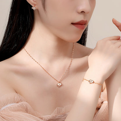 S925 Flipped In Love Gold Earring
