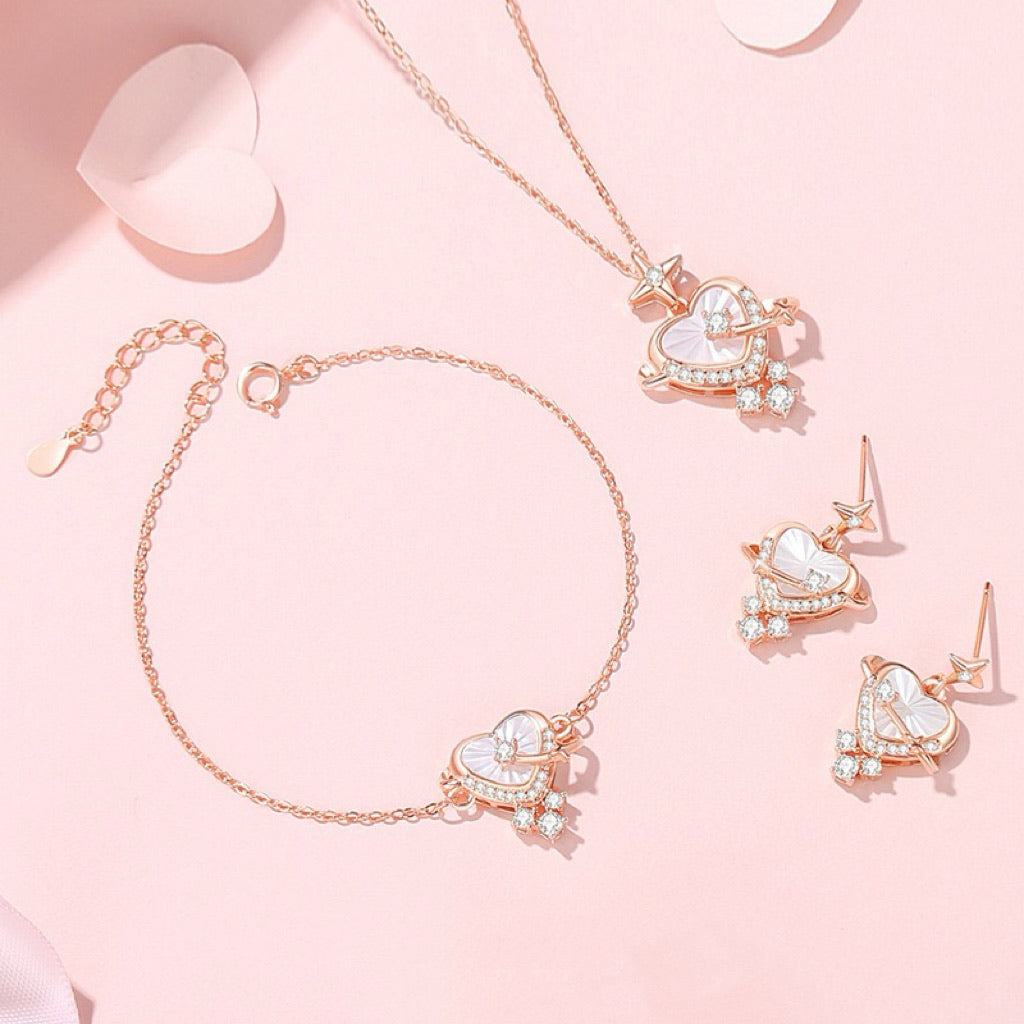 S925 Flipped In Love Gold Earring
